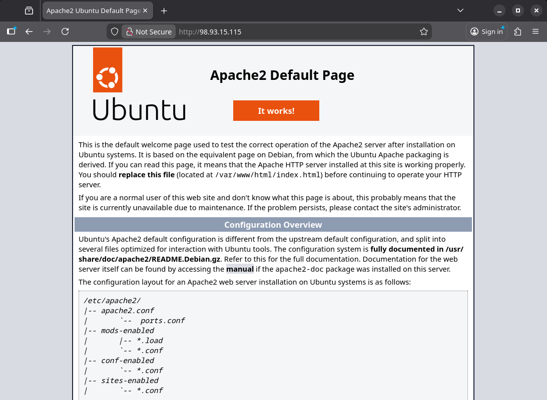 Apache2 Ubuntu Default Page
